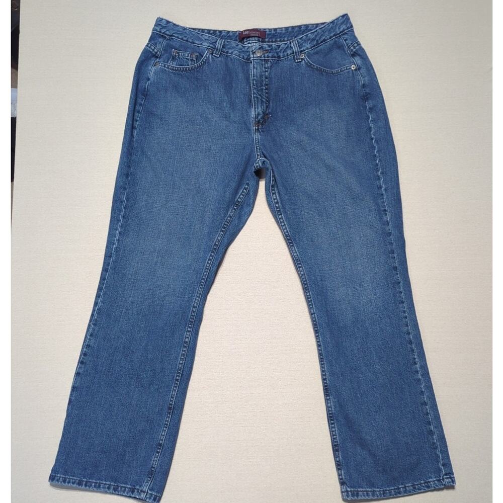 Vintage Lee Riveted Ultimate Jeans Women's Size 18 S Blue Denim 90's